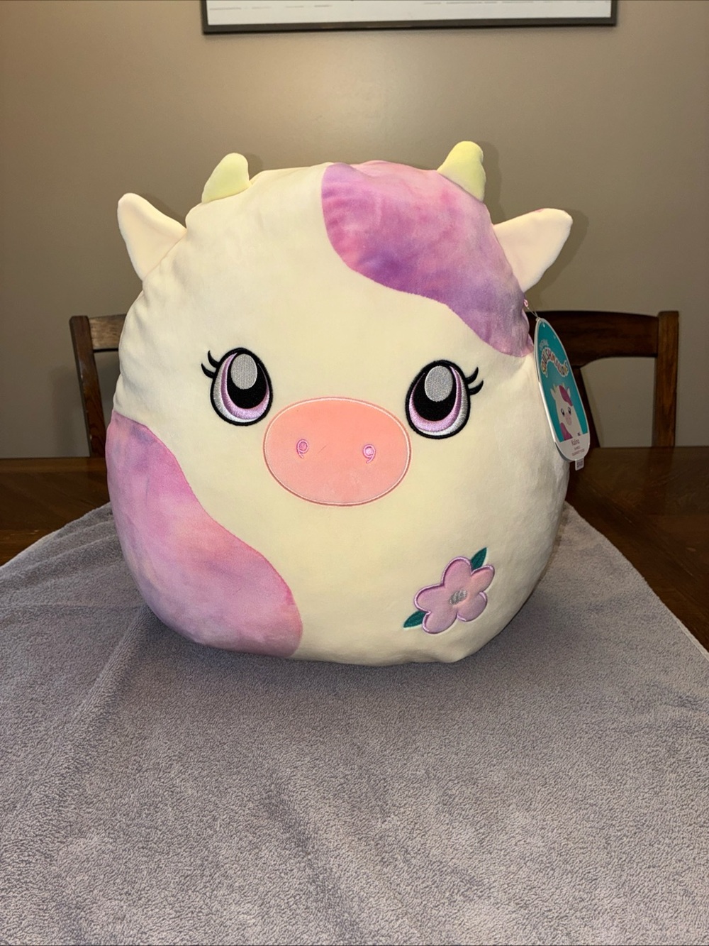 Squishmallows Pastel Cow Plush - Cream, Pink & Purple